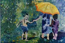 Art work painting Umbrella